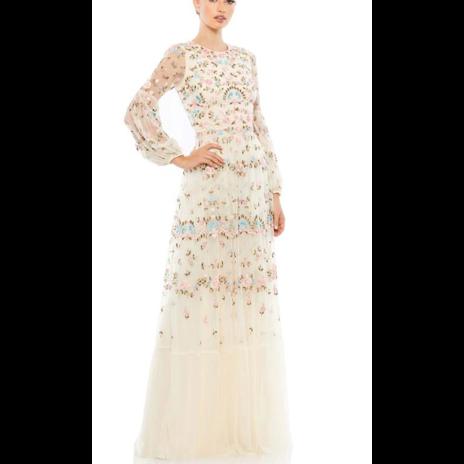 (6) New Embroidered Blouson Sleeve Gown Msrp $798, Sz 14